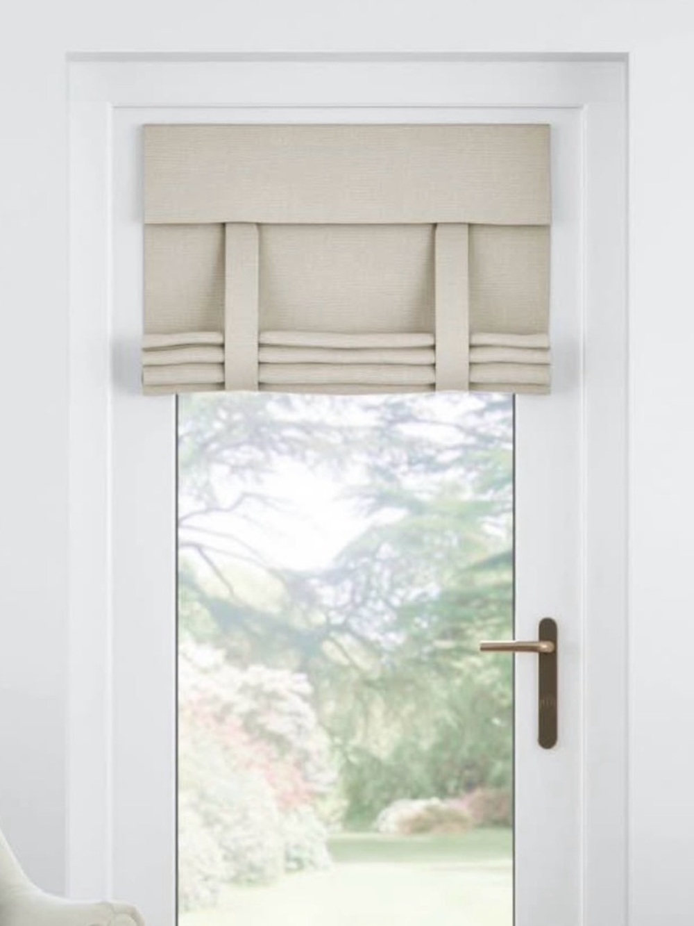 Neutral Beige Roman Shade Window Valance - Home Accents